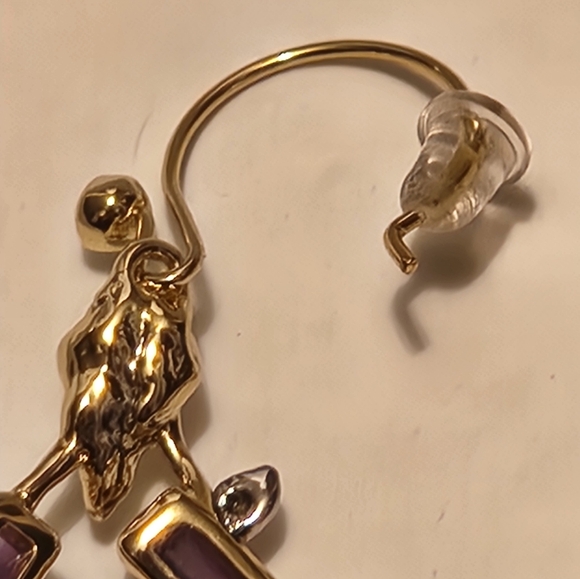 Alexis Bittar purple gold dangle earrings - Picture 5 of 5